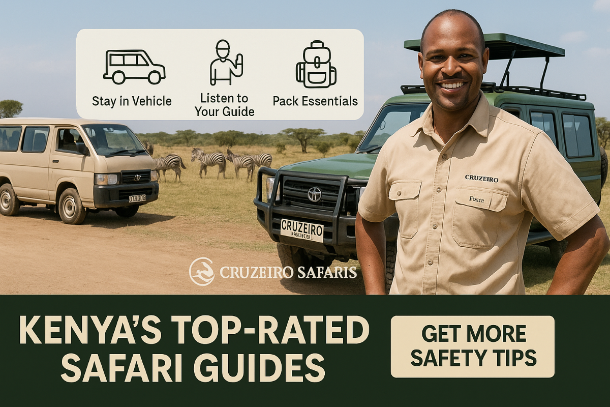 Tourists on a secure safari with Cruzeiro Safaris Kenya