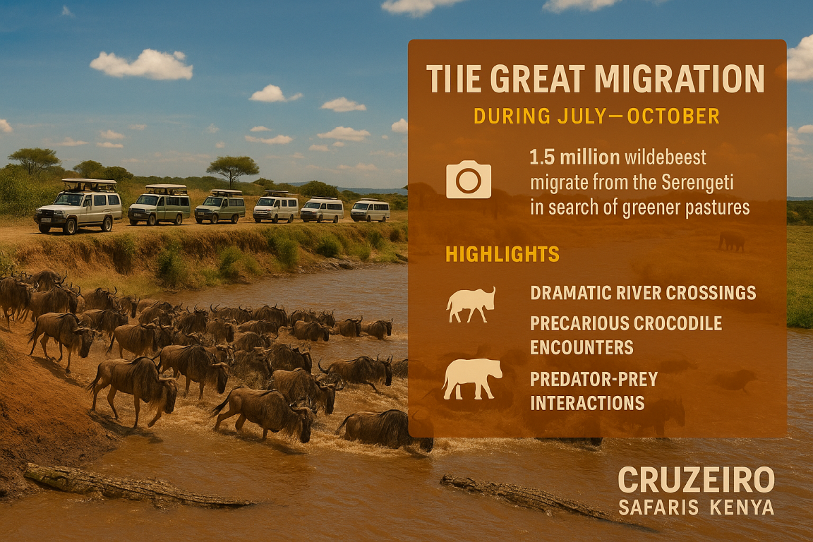 Wildebeest Migration Masai Mara with Cruzeiro Safaris Kenya