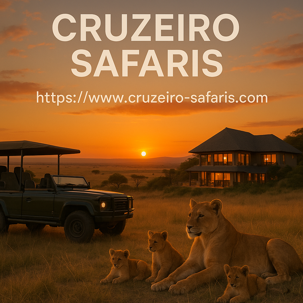 Lions at sunset with safari jeep — Cruzeiro Safaris Kenya