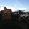 Safari minivan on a game drive in Nairobi National Park with Cruzeiro Safaris Kenya for half-day morning, mid-morning, or afternoon tours