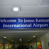 Welcome sign at Jomo Kenyatta International Airport (JKIA) in Nairobi, Kenya, greeting arriving passengers