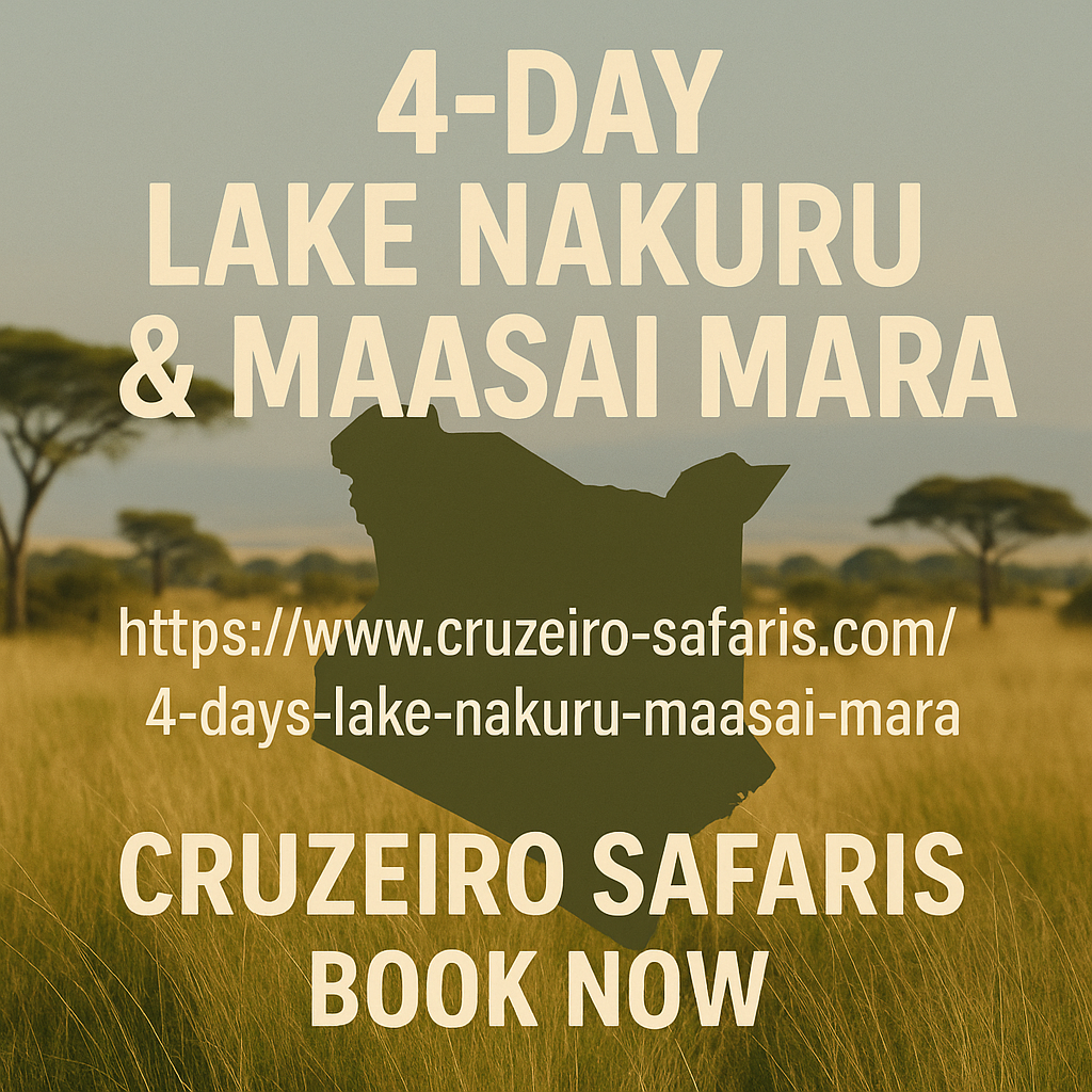4-day Kenya safari at Masai Mara and Lake Nakuru with elephants, lions, giraffes, and flamingos in natural wildlife habitat
