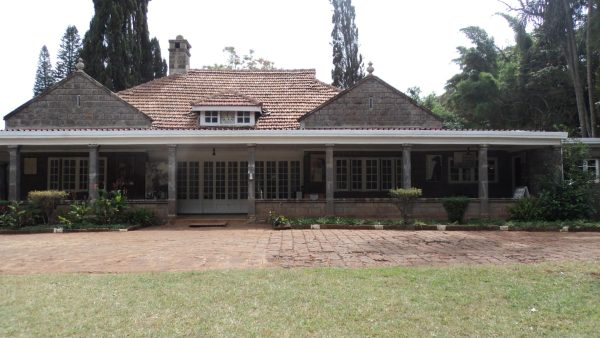 Front view of the historic Karen Blixen Museum house in Nairobi, Kenya