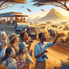 Tourists on safari enjoying wildlife views in Kenya during April with Cruzeiro Safaris