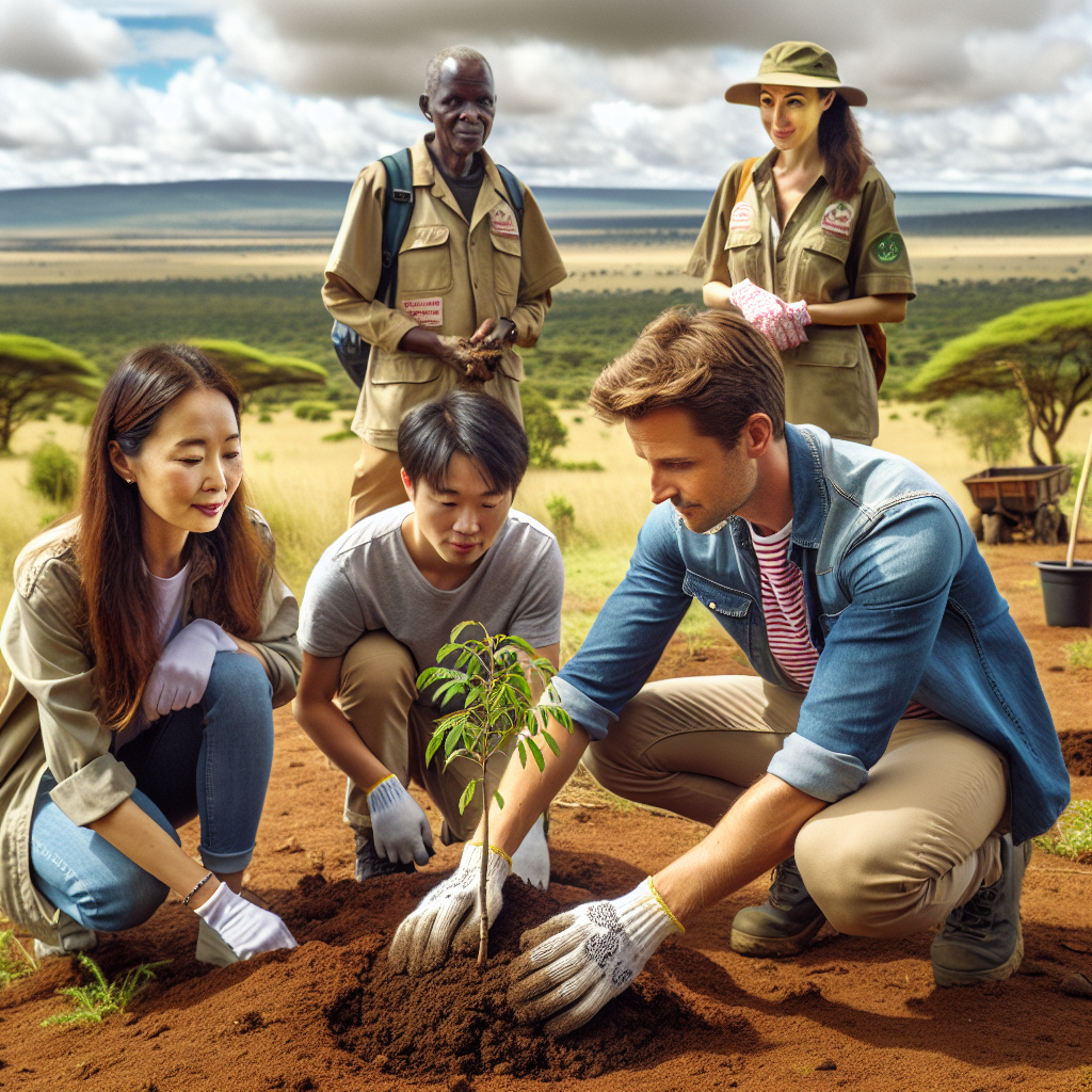 Planting a tree in Nairobi National Park with Cruzeiro Safaris Kenya