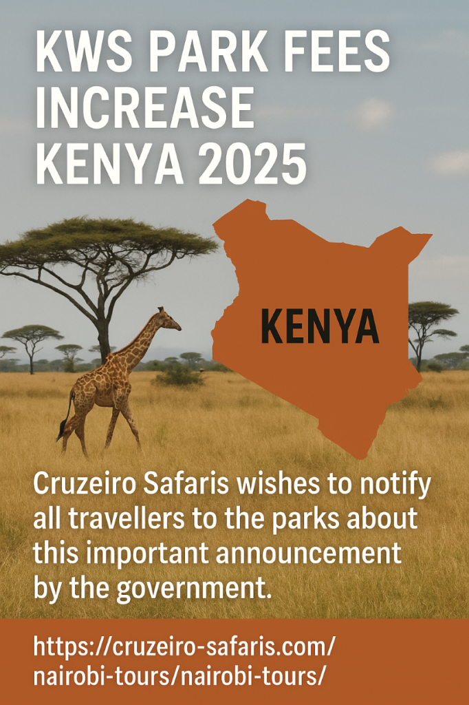Kenya Wildlife Service park fees increase 2025 infographic by Cruzeiro Safaris Kenya
