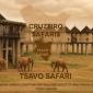 Safari lodge in Tsavo with elephants grazing, featured in Cruzeiro Safaris’ Tsavo Safari from Nairobi.