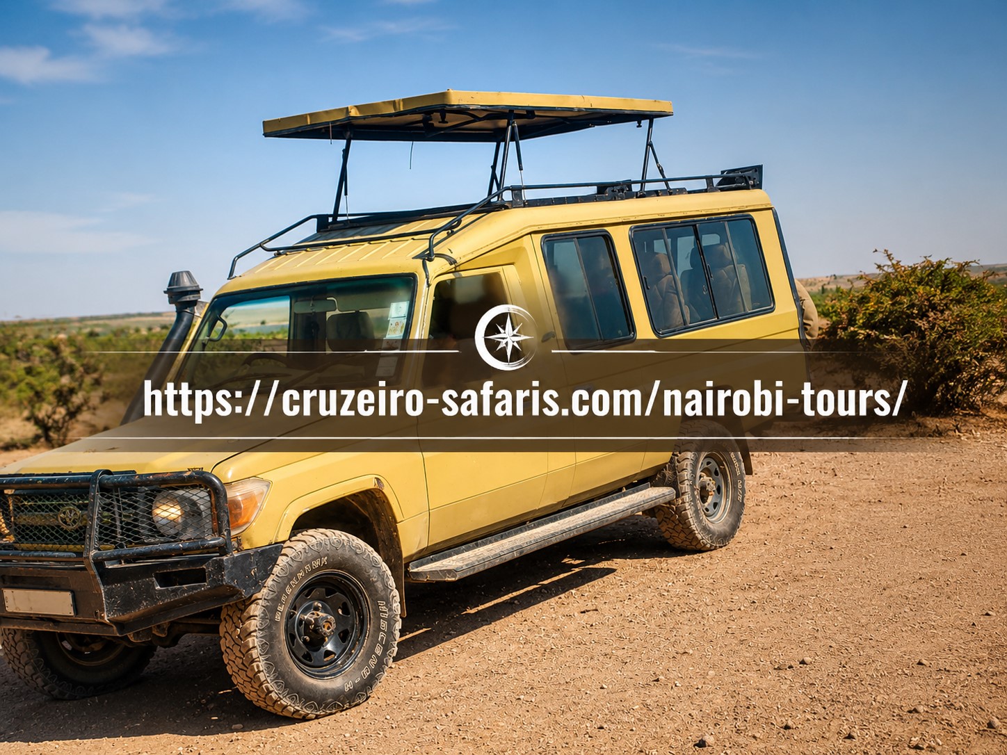 Cruzeiro Safaris Kenya 4x4 Land Cruiser parked in Amboseli National Park, ready for an unforgettable game drive adventure. Book private Amboseli safari tours with experienced guides and enjoy spectacular wildlife encounters in Kenya.